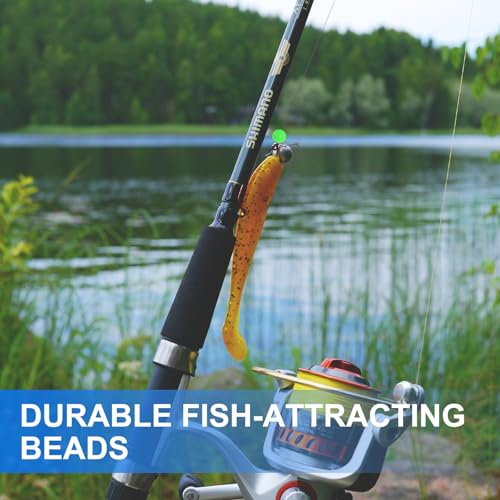 Fishing Beads Glow Hard Plastic Fishing Bait Eggs Lure Rigs Accessories, Fit for Saltwater Freshwater - Round - color: Green, size: 7 mm