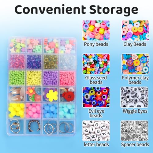 Eppingwin 24 Grids Bead Organizer, Craft Organizers and Storage, Acrylic Organizers, Plastic Bead Organizer Box for Crafts Organizing Storing - color: 24 grids(1 P)