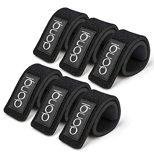 DONQL Fishing Pole Straps Belt Fishing Rod Ties Stretchy Rod Straps Fishing Rod Belt Holders for Casting Rods (3Colors,6Pcs) - color: Black-6pcs
