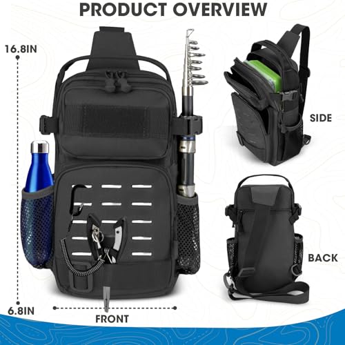 THKFISH 79 Pcs Fishing Tool Kit, Fishing Backpack with Tackle Boxes Fishing Pliers Kit Fishing Bait Lure Gear Kit Include Fish Hook Remover, Fishing Lures, Lip Gripper - color: Camouflage