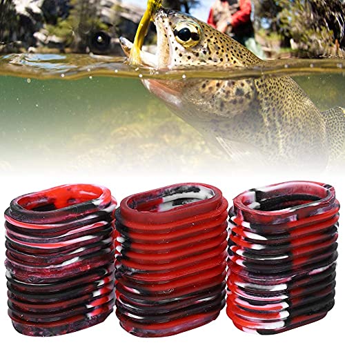 HERCHR Fishing Reel Grip, 5 pcs Non-Slip Rubber Universal Casting Spinning Fishing Rod Sleeve Baitcaster Knob Covers Fishing Reel Handle Grip - color: Red