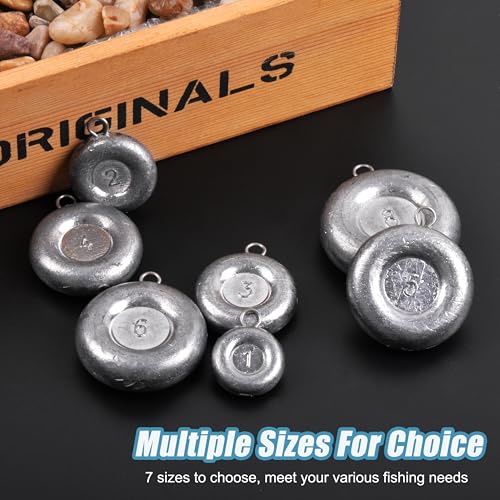 Disc Sinkers Fishing Weights, Coin Fishing Sinkers Weights Saltwater Surf Fishing Weights Bottom Drifting Trolling Catfishing Fishing Sinkers Saltwater Gear Tackle 1oz 2oz 3oz 4oz 5oz 6oz 8oz - style: 2 Ounce, 8 Pack