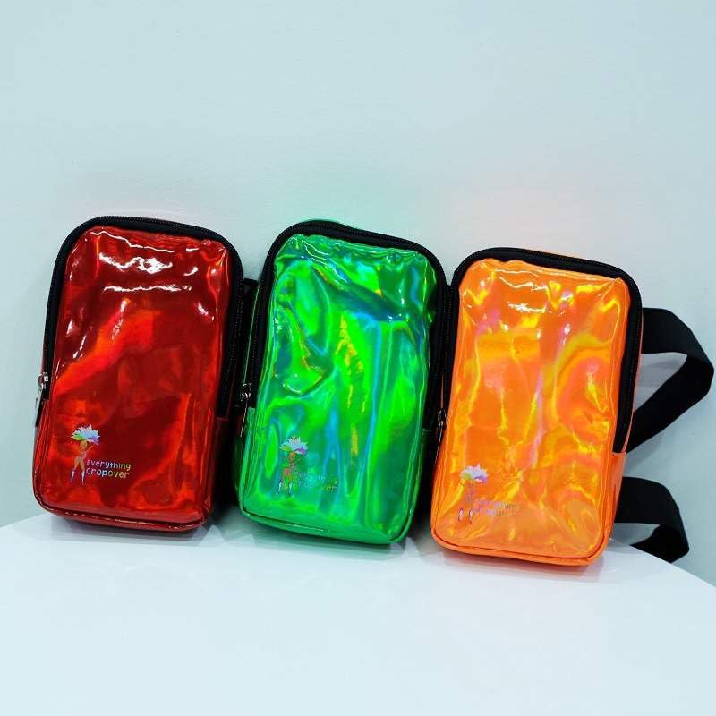 Holographic Thigh Bag | Leg Harness for Women | Outdoor Waist Pouch | Carnival Hiking Travel Fanny Pack with Adjustable Straps | Red - color: Red