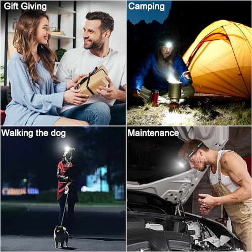 Rechargeable Headlamp Flashlight 3-Pack, 2000 Lumen Super Bright LED Headlight with Red Light, Headlamps for Adults Kid, Waterproof Lightweight Head Lamp for Outdoor Camping Running Hiking Fishing
