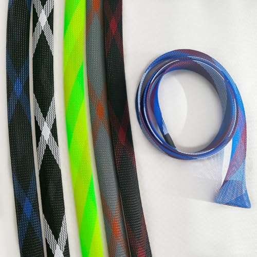 Yontree 6/12 Pack Fishing Rod Sleeve, Fishing Rod Cover Braided Mesh Rod Sleeves Socks, Fishing Pole Sleeve for Spinning/Casting/Sea/Fly Fishing Rod - color: six colors