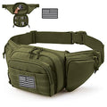Tactical Fanny Pack Gun Holster Concealed Carry Pistol Military Tactical Waist Bag Waterproof Molle EDC Pouch with USA Flag Patch - color: Green