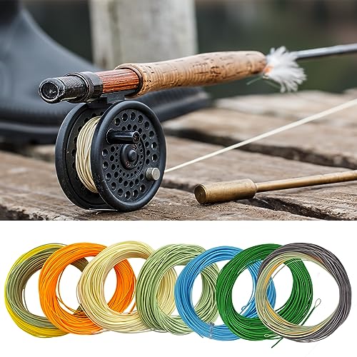 Riverruns Fly Fishing Floating Line with Welded Loop Weight Forward Fly Lines 85FT WF3 4 5 6 7 8F - color: Single Green+Yellow, size: WF7F
