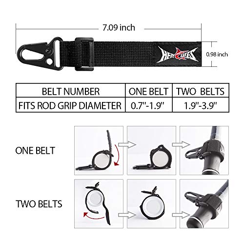 HERCULES M4 Fishing Lanyard, Fishing Pole Tether, Kayak Paddle Leash, Heavy Duty Retractable Coiled Lanyard for Fishing, Rods, Pliers, Boating, Paddles, Kayak - color: Paddle Leash (17.7" Plus, 5.9")
