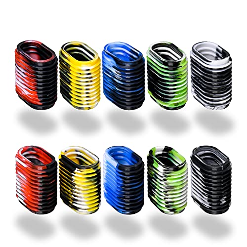 LEO 10pcs Rubber Fishing Reel Handle Grip Cover Non-Slip Baitcaster Knob Sleeve 5 Pairs in Pack 5 Colors (5 Mix Colors)