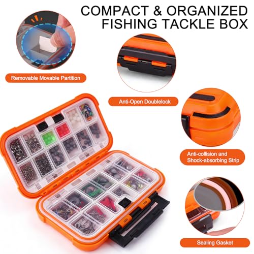 Fishing Accessories Kit, 308-Piece All-in-One Fishing Gear Set with Organized Tackle Box, Hooks, Weights & Rigs for Freshwater/Saltwater, Bass, Crappie - Perfect Fishing Gifts for Men