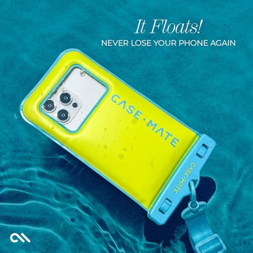 Case-Mate IP68 Waterproof Phone Pouch - Citrus Splash | Touchscreen Floating Waterproof Phone Case with Crossbody Lanyard - Fits All Phones - Beach Cruise Ship Travel Essentials - color: Citrus Splash