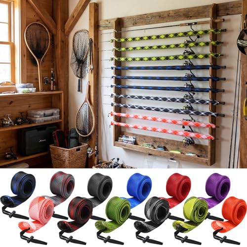 Woanger Lengthen Fishing Rod Sleeve Socks Covers Braided Mesh Rod Protector Fishing Tools Accessories for Bait Casting Sea - size: 67 x 0.18"