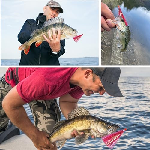 Mylar Skirt Trolling Lures 5.2in Fishing Mylar Skirts Trolling Teasers 3/8 oz Weighted Bullet Head Skirted Trolling Lures with Through-Hole for Mahi Tuna Wahoo Offshore Fishing - color: Purple_8pcs