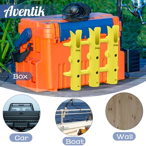 Aventik Tube Fishing Rod Holder Bracket Wall Mounted Boat Side Mount Tool Holder Tube Links with Screws 1/2/3/4/6 Pole Tube Fishing Rod Holders - color: 4-Pole Yellow