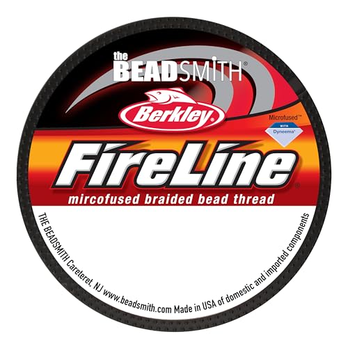 The Beadsmith Fireline by Berkley – Micro-Fused Braided Thread – 4lb. Test, .005”/.12mm Diameter, 50 Yard Spool, Smoke Grey – Super Strong Stringing Material for Jewelry Making and Bead Weaving - color: Smoke Grey, size: 4lb, .005”, 50 yard