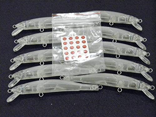 10 Blank Unpainted Minnow Crankbait Topwater Lipless Jerkbait Fishing Lures V3 - color: UPM662P10