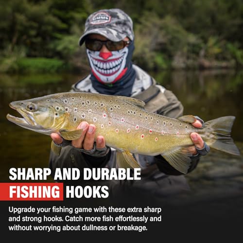 50PCS Sharp Barbed Fishing Hooks, High-Carbon Steel Ultra-Strong, Single Size with Hole for Easy Tying, Secure Portable Box Included – Ideal for Bank Fishing, Lure Fishing & All Conditions - size: 14#