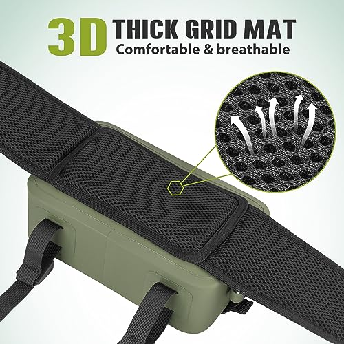 THKFISH Waterproof Fishing Waist Pack with Fishing Rod Holder, Airtight Zipper Closure, Lightweight Sling Fishing Waist Bag for Fly Fishing - color: Green