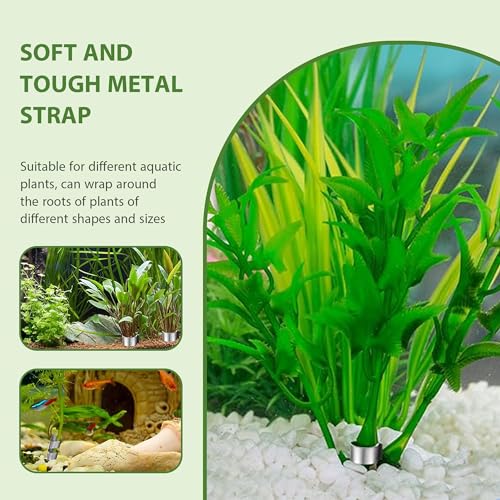 52Pcs Aquarium Plant Weights for Fish Tank - Aquarium Plant Anchors Live Plants Fixed Ring Base, Weighted Blocks to Hold Aquatic Live Plants Underwater - size: 52PCS
