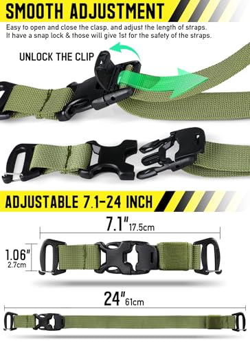Molle Tactical Backpack Straps 24" Adjustable, Rush Tier System Molle Accessories for Military Assault Backpack Army Rucksack Attachment Nylon Compression Tie Down Strap for Tripod Gear, Sleeping Bag - color: Army Green 2Packs, style: Style B