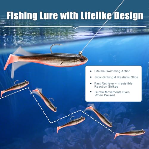 9KM DWLIFE Fishing Lures Pre-Rigged Soft Fishing Lures Bass Bait for Freshwater Saltwater Soft Plastic Lures for Bass Trout Walleye Fishing Gift