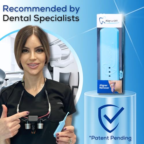 Retractable Aligner Removal Tool – Hygienic Clear Aligner Remover for Invisalign -Style Aligners, Retainers and Nightguards - Portable Reusable Removal Tool, Dental Hygienist Developed - color: Blue