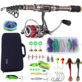 Sougayilang Fishing Rod and Reel Set Carbon Fiber Telescopic Fishing Rod 12+1BB Spinning Reel with Carry Case for Saltwater Freshwater - color: silver, size: 6.89 ft - 3000