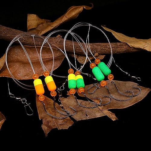 Pompano-Rigs-for-Surf-Fishing-Saltwater-Gear with Double Circle & Wide Gap Hook-6-Pack Surf Fishing Tackle - color: Mixed pack of 6 pcs in 3 colors, size: #2 Wide Gap Hook