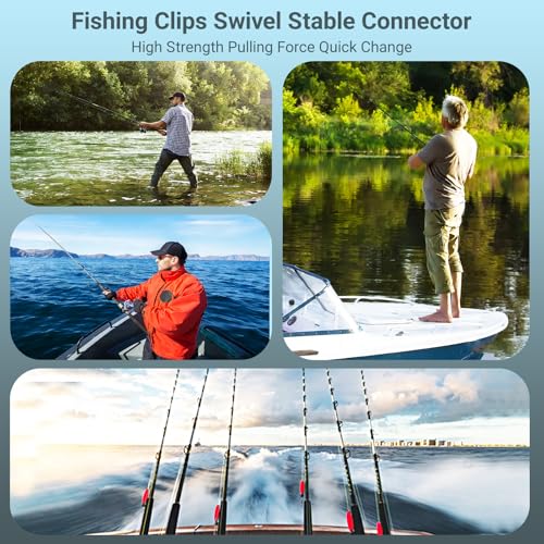 AMYSPORTS Heavy Strength Fishing Snap Stainless Saltwater Freshwater Fishing Swivel Clip Rolling Barrel Fishing Clips Swivels Speed Change Black Nickel - size: Size 4+M (60lb) 50 pcs