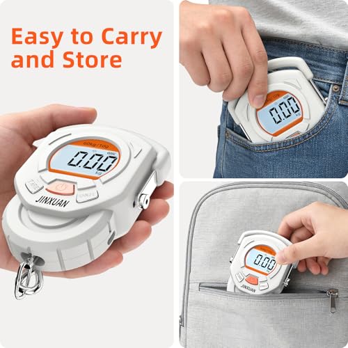 Fishing Scale Luggage Scale 132lb/60kg Digital Fish Scale, Fish Weight Scale with Backlit LCD Display, Luggage Weight Scale with 4 Units, 2 AAA Batteries, Hanging Scale for Fishermen Travelers - style: Battery Powered