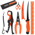 SHALL Fishing Tool Kit, Corrosion Resistant Fishing Gear and Equipment - Fishing Pliers, Fillet Knife, Fishing Scissors, Fish Lip Gripper, Fishing Ruler, Lanyard - Premium Fishing Tools for Men Women - style: 6-Piece Fishing Tool Kit