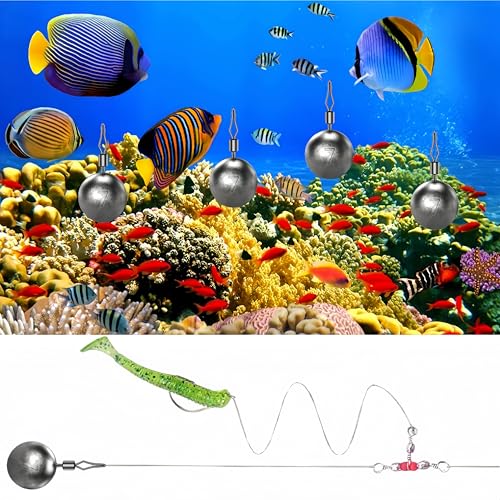 50Pcs Round Fishing Weights Sinkers Ball Fishing Weights Casting Drop Shot Sinkers Catfishing Sinkers Lead Weights Sinkers with Barrel Swivels for Saltwater Freshwater Fishing-(3.5-10g) - size: 1/4oz(7g)-40 Pack
