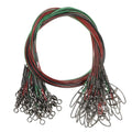 PATIKIL Fishing Wire Leader Line Steel Heavy Saltwater Fishing Leader Line High Strength with Rolling Swivel and Snap - color: Black/Red/Green