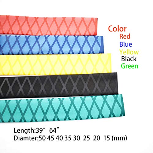 WFLNHB X-Tube Heat Shrink Wrap Tubing for Fishing Rod Grips with Non Slip and Insulation 39"&64" Lengths Durable Repair - 5 Color 14 Sizes - color: Blue, size: Length:39'' Diamter:35mm