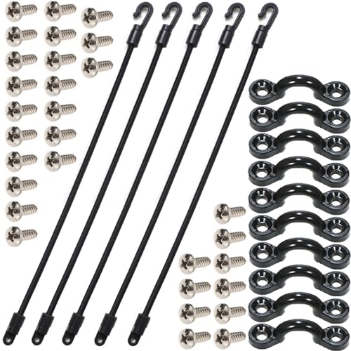 5Pcs Rod Tamer Strap Holder Deck Mount Connector Mount Rod Strap Rod Hold Down Strap for Boat Kayak Fishing - size: 18 Inch