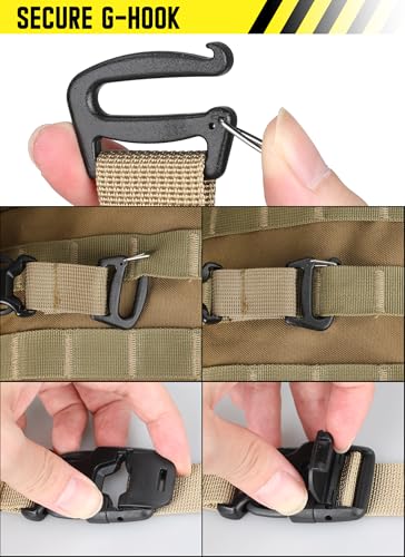 Molle Tactical Backpack Straps 24" Adjustable, Rush Tier System Molle Accessories for Military Assault Backpack Army Rucksack Attachment Nylon Compression Tie Down Strap for Tripod Gear, Sleeping Bag - color: Khaki 2Packs, style: Style B