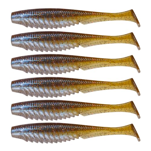 6th Sense – Party Paddle 4.3" – Saltwater Swimbait – Inshore Fishing – Redfish/Trout/Snook – Paddle Tail Soft Plastic - color: Crab Smash