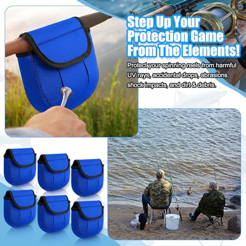 Fishing Spinning Reel Covers Case for 2000-6000 Series Baitcasting Trolling Fishing Reels Protective Bag Case Pouch Sleeve Gloves - color: Blue, size: 2000-3000 Spinning Reel