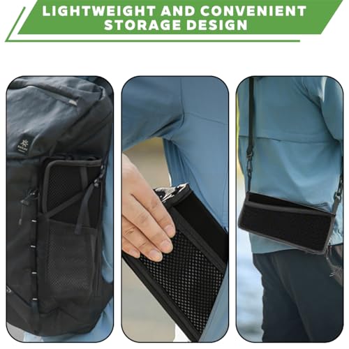 2-in-1 Collapsible Camping Stool & Sling Bag / 220LB Load Capacity Folding Portable Fishing Stool/Collapsible Stool for Camping, Hiking, Fishing, Gardening & Beach Outdoor Activities - color: Black, size: Large