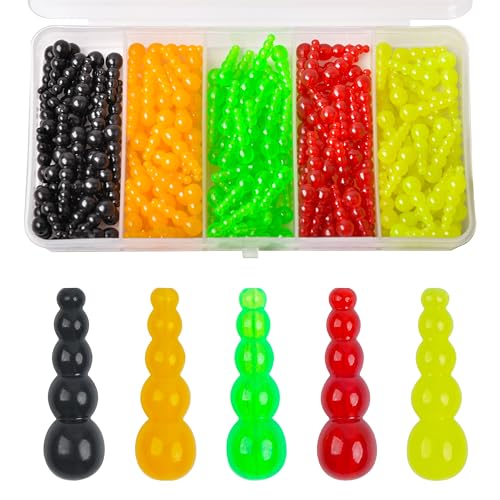 Stacked Fishing Beads, 150/200pcs Fishing Beads Lures Making Supplies Tackle Trout Beads Walleye Rig Inline Spinner Making Accessories Salmon Eggs Saltwater Freshwater - color: mixed-200pcs