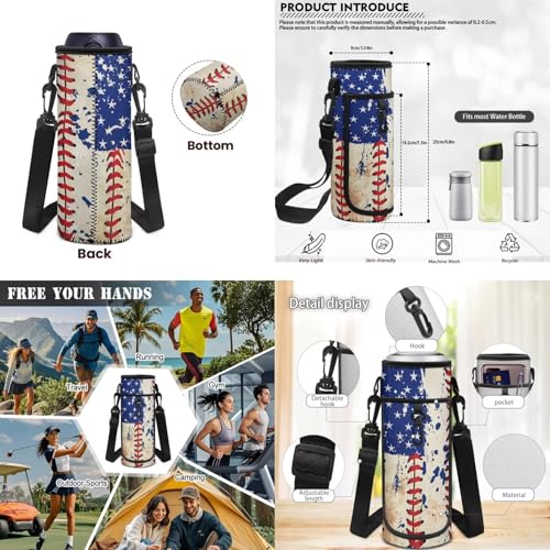 Kids' Backpacks School-Bag 4 Pack Set Custom Baseball Print Backpack with Lunch Box Pencil Case Water Bottle Holder Sling Bag with Pocket Adjustable Strap - color: Custom Baseball Print B