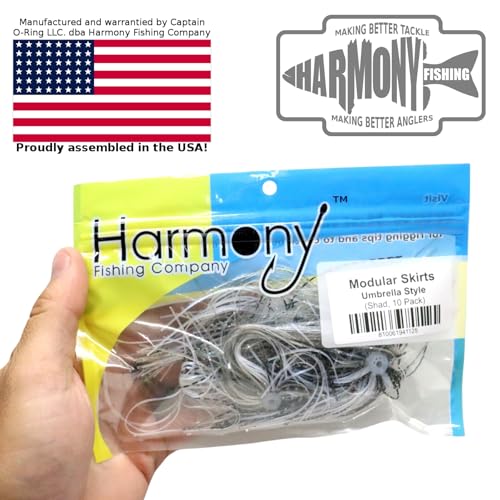 Harmony Fishing – Quick Change Umbrella Skirts for Fishing Jigs, Spinnerbaits, Buzzbaits, Lures, Baits (10 Pack) - color: Black