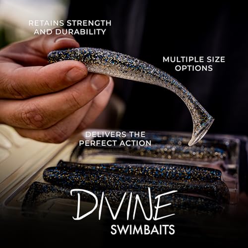 6th Sense – Divine Swimbait Soft Paddle Tail Swimbait Bass Fishing Lure, Made in USA - color: Flash Gill, size: 3.2in (7/pk)