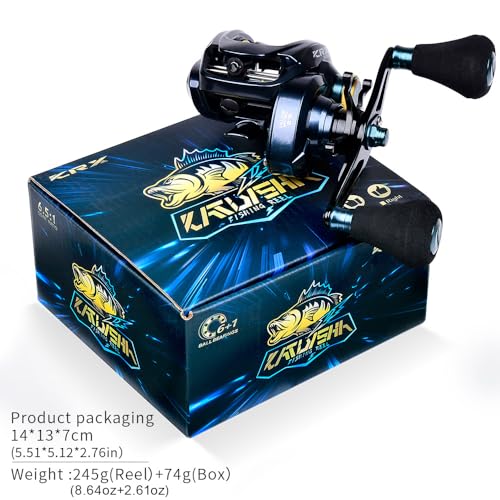 Baitcasting Fishing Reels - 500 Size Casting 6.5:1 Gear Ratio Speed Spool Baitcaster Reels - 6+1 BB Carbon Fiber Drag Magnetic Braking System Low Profile Saltwater Offshore Fishing Baitcasting Reel - style: Right Double Handle