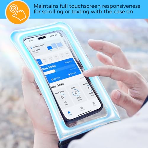 ProCase 2 Pack Floating Waterproof Phone Pouch IPX8, Universal Dry Bag Fits iPhone 17/16/15/14/13 Series, Galaxy S24/S23/S22, Pixel 8/7 (Up to 7”), Touchscreen, Underwater & Snow Protection -Sparkle - color: Sparkle