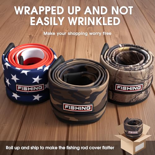 Premium Fishing Rod Sleeve – Floating, Puncture Resistant,Protective Sock for Casting, Spinning, Trolling Fishing Rods for Fishing Poles6'-8' - color: Leaf, style: Spinning（3.54" opening）