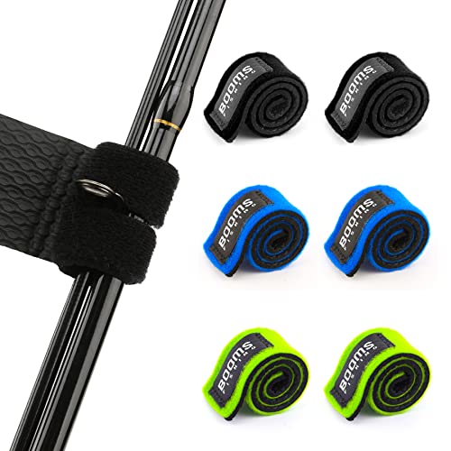 Booms Fishing RS3 Fishing Rod Wrap Pole Straps， Hook & Loop Fishing Rod Belts, Fishing Rod Ties for Casting Rods, Spinning Rods and Fly Rods - style: D: Multicolor_9.6"_6pack
