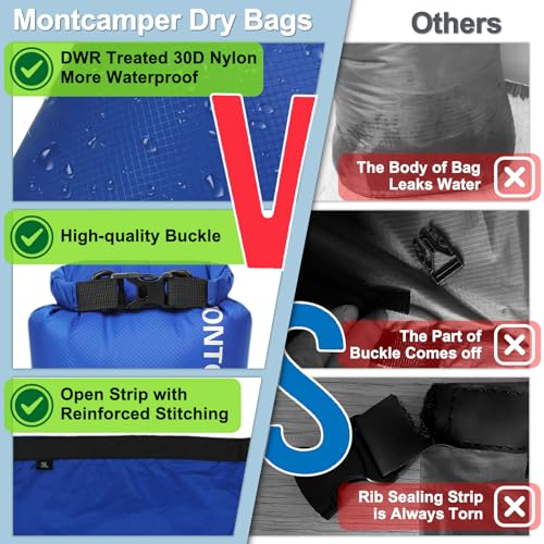 Waterproof Dry Bag 20L – 30D Nylon Roll Top Dry Sack with PU Coating, Lightweight Water-Resistant Storage for Kayaking, Camping, Hiking, Fishing & Beach (Blue) - color: Blue, size: 20L