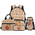Cute Capybara Backpack Set for Boys Girls 4 Pieces School Backpack with Lunch Box & Pencil Case Pouch Water Bottle Sling Bag for Preschool Elementary Bookbag Set - color: Capybara