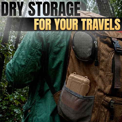 2 Pcs Small Waterproof Box – Compact Size, Lightweight, Easy Carry Geocache Containers 4.92x2.95x1.53", Tether Loops, Foam Padding – Small Hard Case with Foam for Hiking, Travel, Camp & Fishing Gear
